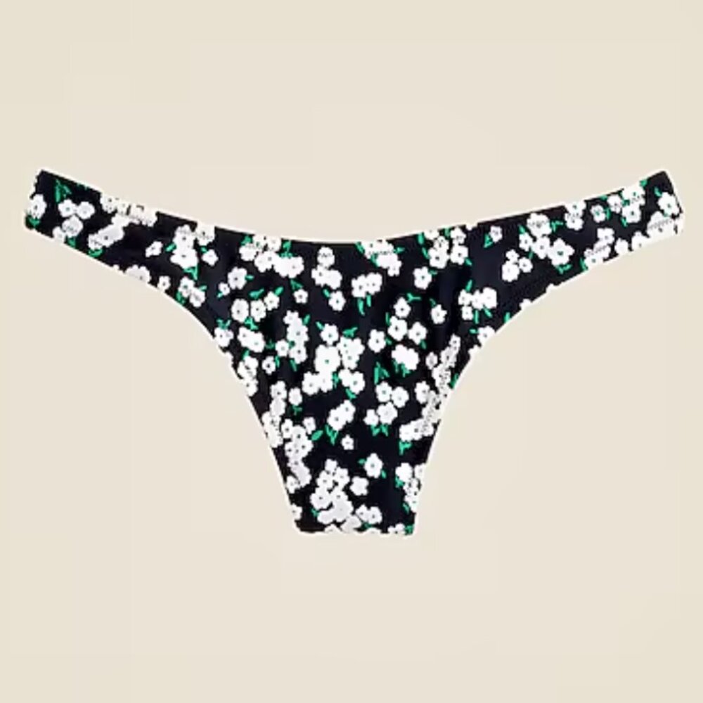 NWT J. Crew Eco 1989 High Leg Bikini Bottom in Little Blooms
